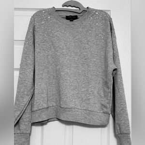 Truth Gray Bling Sparkle Embellished Sweatshirt Medium